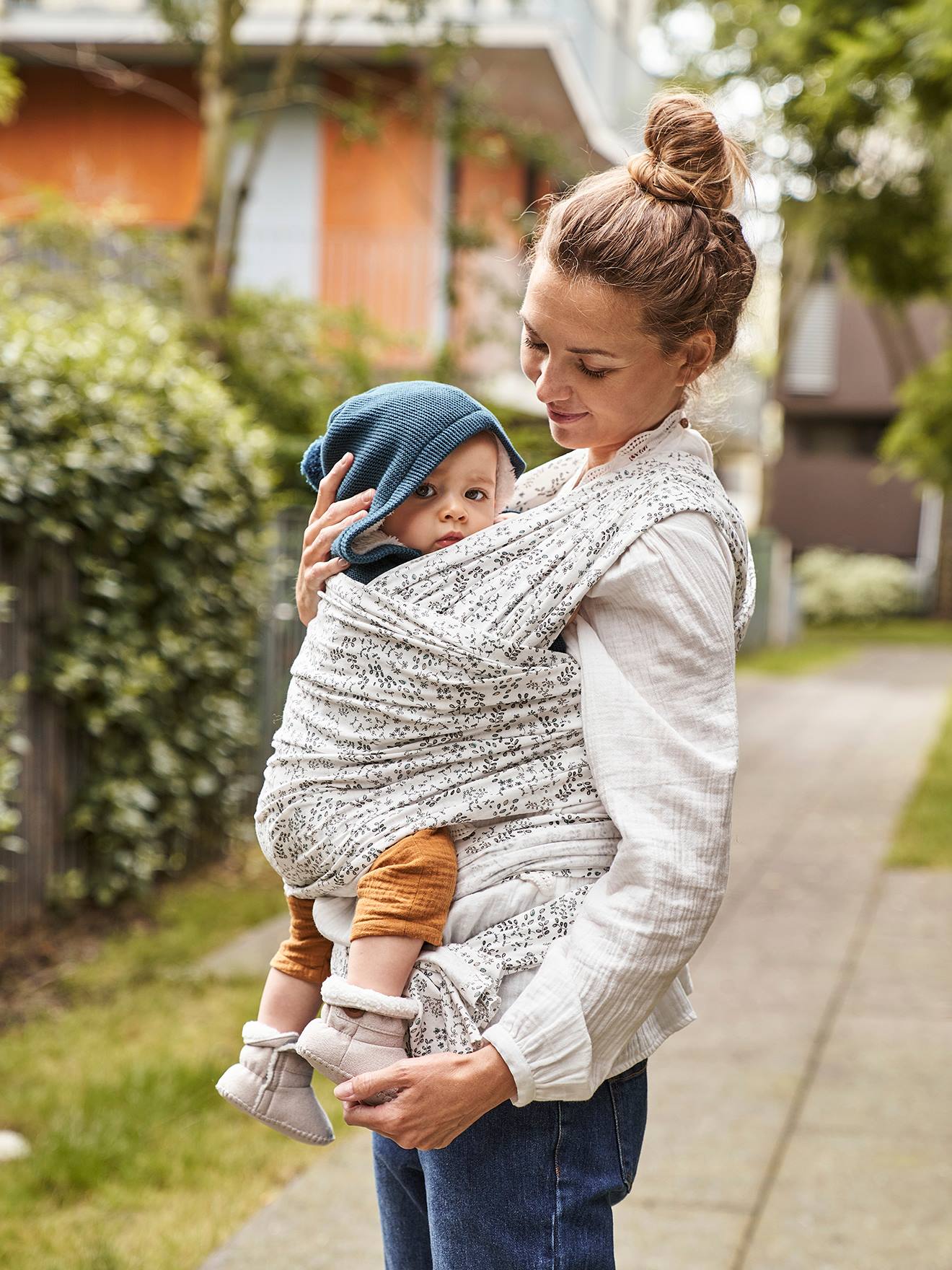 VERTBAUDET Wrap Baby Carrier white/print