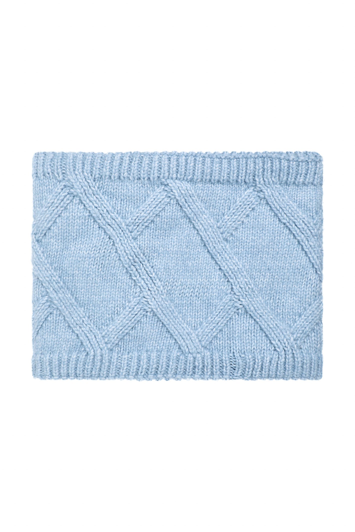 Weird Fish Candy Cable Knitted Faux Fur Lined Snood Lake Blue Size ONE