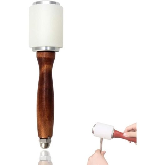 212mm nylon and leather mallet with a cowhide wood handle for crafts, stamping, sewing, clubs