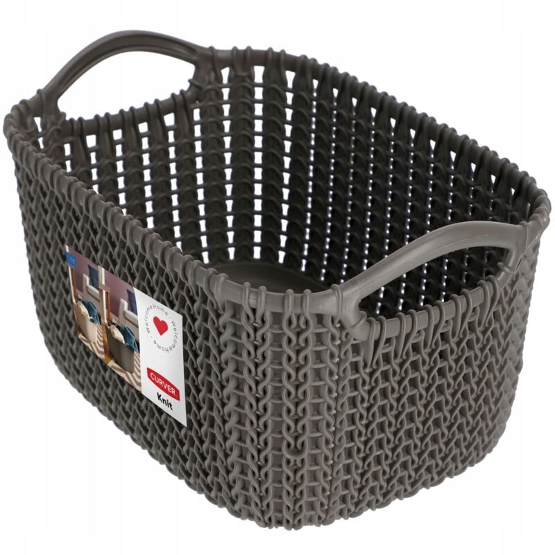 3L Curver Knit basket with handles, brown