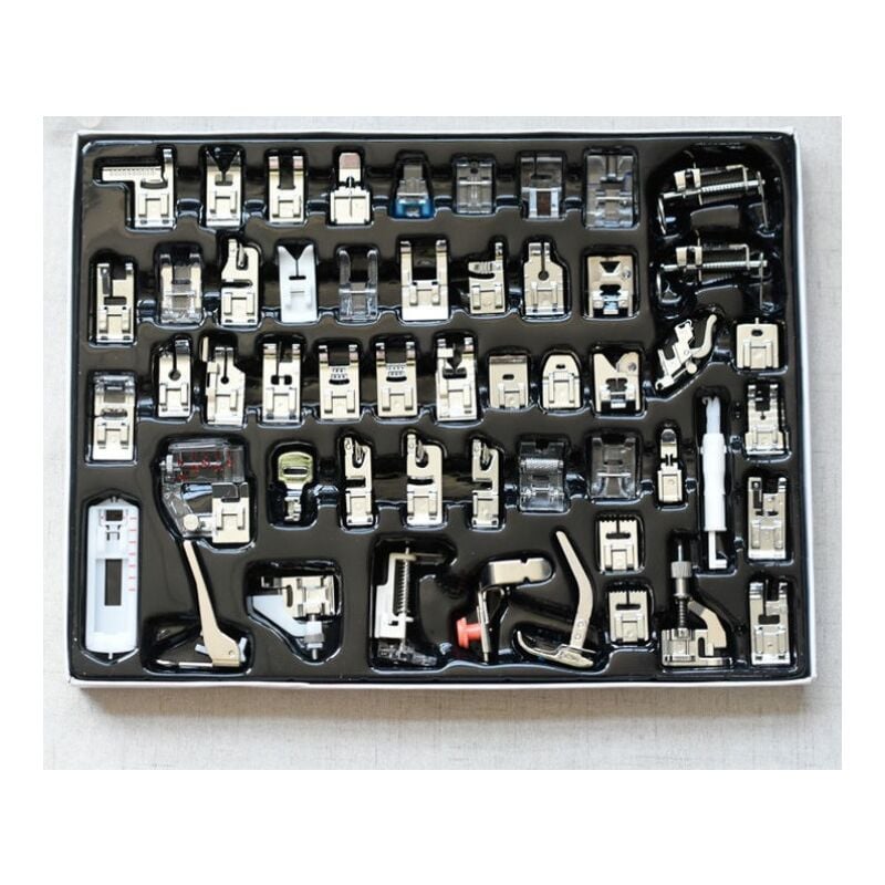 52 pièces de machine à coudre de pied multifonction de pied de presse professionn pour frère, chanteur et machine à coudre de maison, 505A ensemble