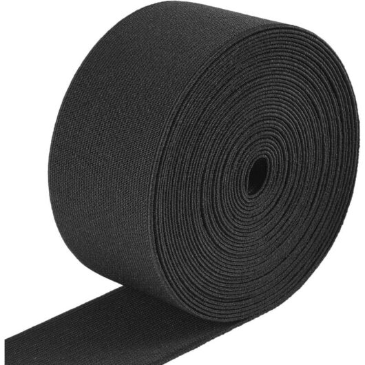 6 mètres de Long - Bandes élastiques Plates - Longueur : 6 m - pour travaux manuels - 50 mm de Large - Noir