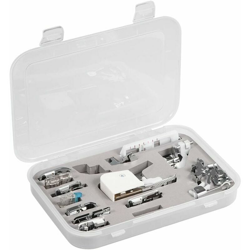 Accessoires couture 15pcs Pieds Presseurs pour Machine à Coudre Ensemble Marche Pied kit pour Machine à Coudre Domestique Brother Singer