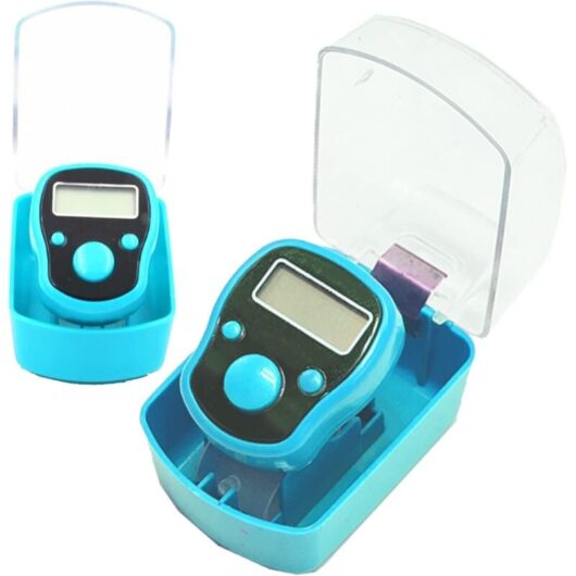 Blue Knitting Counter for Knitting and Crochet - Row Counter - Digital Finger Counter - Stitch Counter for Crochet, Finger Counter