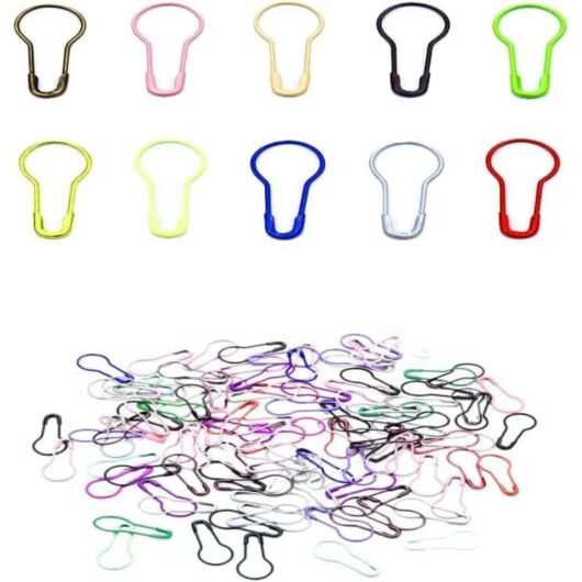 CCYKXA 100 Pcs Safety Pins, Gourd Pins, Metal Safety Pins for Sewing and DIY Projects, Stitch Markers (Random Color)