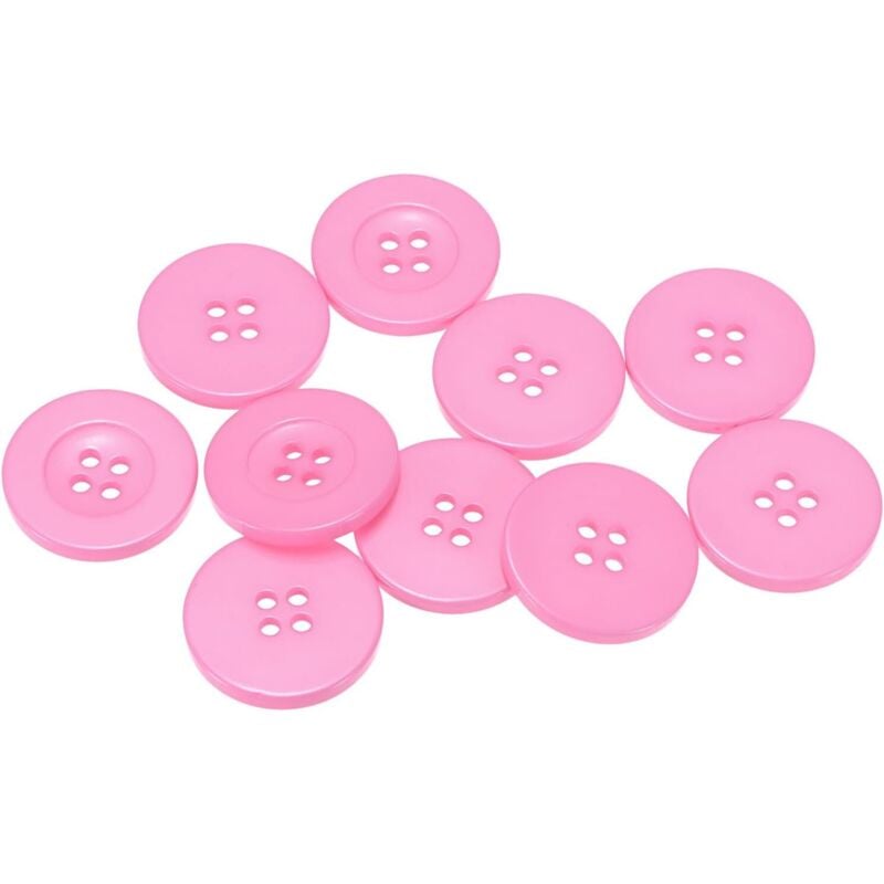 CCYKXA 10pcs 48L Sewing Buttons 30mm Round Flat Resin 4 Holes Replacement Buttons for Coats Sewing Clothes and DIY Pink