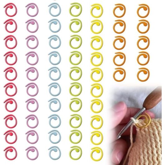 CCYKXA 60 Pieces Knitting Markers, Crochet Markers, Lockable Stitch Markers, Knitting and Crochet Markers for Crochet and Knitting Projects