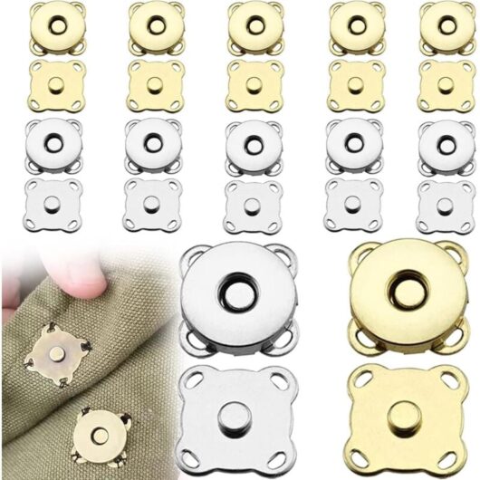 CCYKXA Set of 12 Pairs of 14mm Magnetic Sewing Buttons for DIY Sewing Crafts Handbags - 2 Colors