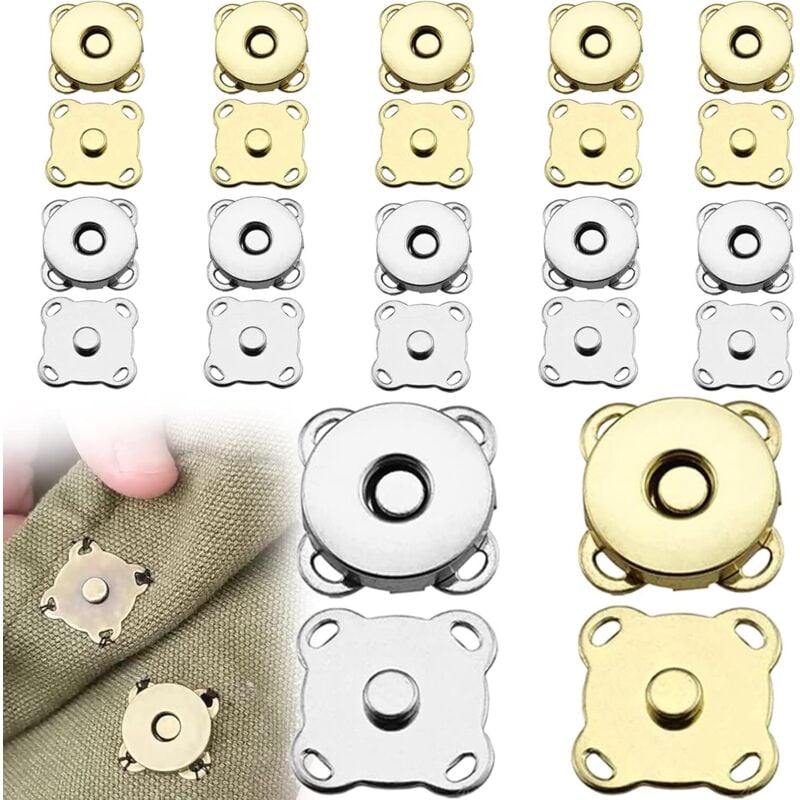 CCYKXA Set of 12 Pairs of 14mm Magnetic Sewing Buttons for DIY Sewing Crafts Handbags - 2 Colors