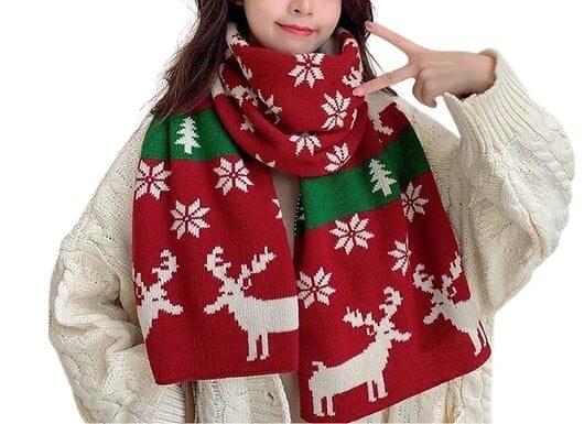 Christmas Thick-Knitted Scarf - 5 Designs, 2 Colours!