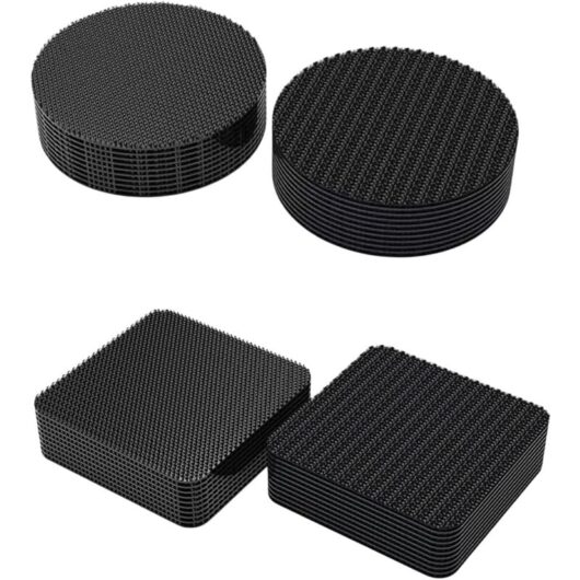 Csparkv - 20 Pieces 10 Pairs Double Sided Hook and Loop Sticker, 5 5cm Extra Strong Adhesive Grip Tape Rectangle Double Sided Adhesive Black Powerful