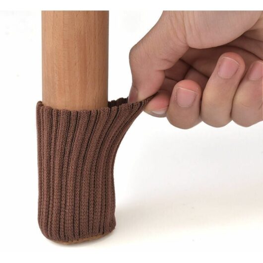 Cyslmuk - 24pcs Non-Slip Chair Leg Socks Prevent Scratches and Reduce Noise Brown 7×4cm