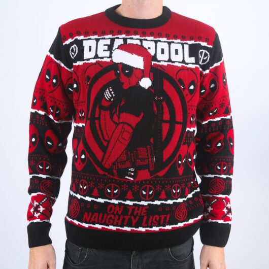 Deadpool On The Naughty List Knitted Christmas Jumper - XL