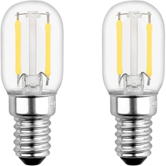 E14 1W LED Refrigerator Light Bulb, T22, 15W E14 Incandescent Equivalent, Warm White 2700K, 230V, Small E14 LED for Fridge/Salt Lamp/Children's Night