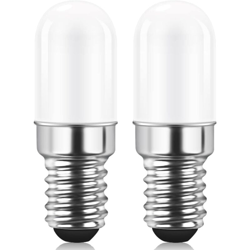 E14 LED Bulb for Refrigerator, 2W Equivalent to 15W, Warm White 3000K, Fridge Bulb, Salt Lamp, Sewing Machine Bulb, Non-Dimmable, Pack of 2