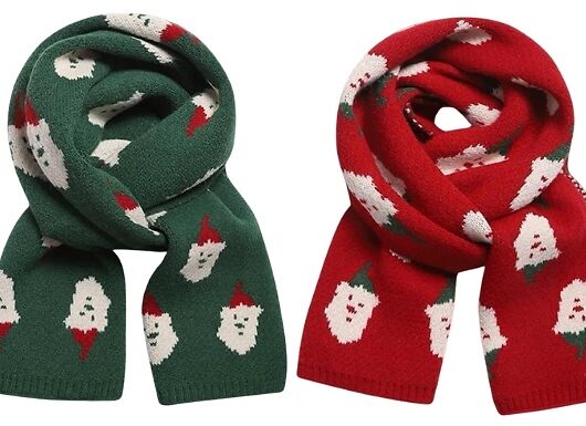 Knitted Christmas Santa Scarf - 2 Colours