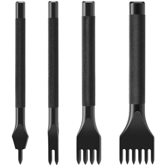 Leatherworking tool with 1/2/4/6 teeth, DIY lacing and sewing kit (4 mm)