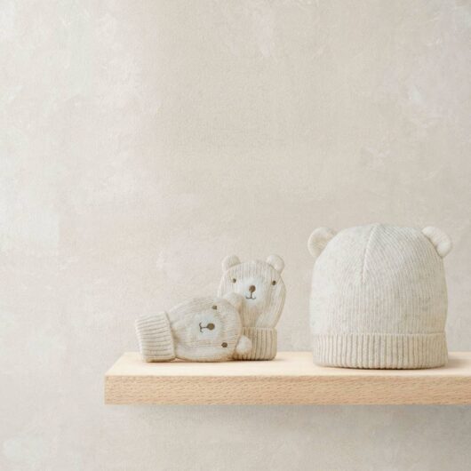 Mamas & Papas Kids' Bear Hat and Mitten Set (0-6 Mths) Oatmeal