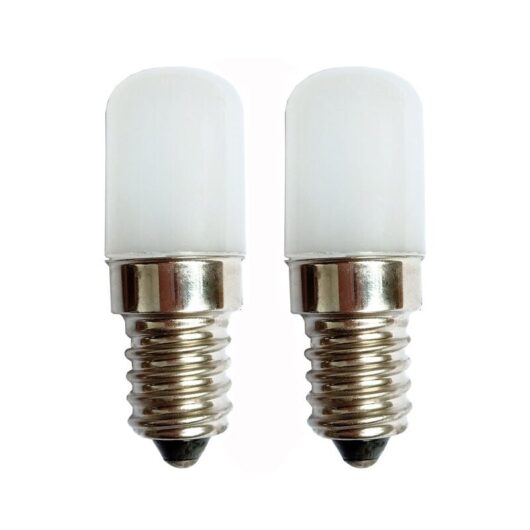 Memkey - 2 Pack] E14 Small 2W led Screw Bulb Replace 20W Halogen Lampshade, Cool White Light 6000K 180lm Non-Dimmable for Refrigerator/Sewing