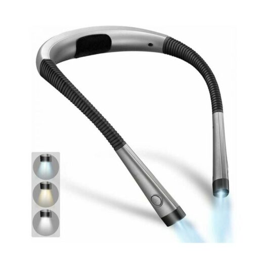 Serbia - Lampe de Lecture de Cou Rechargeable, Lampe pour lecture au Lit, 6 Niveaux de Luminosité, Bras Pliables, Longue Durée de Vie, Parfaite pour