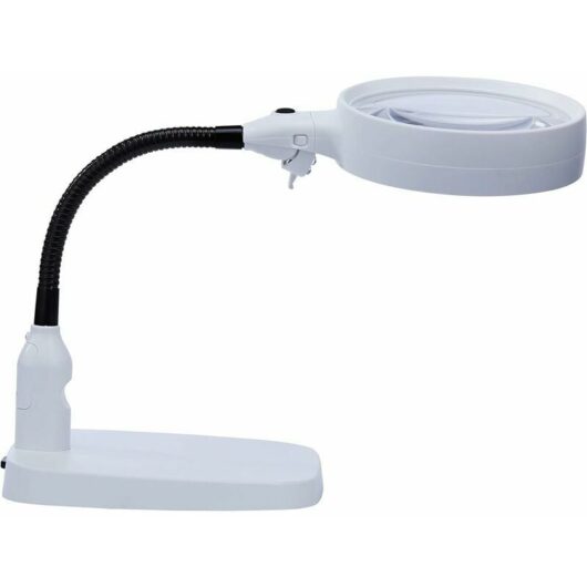 Trimec - Grande loupe 10x avec lumière et support, design pliable avec lampe loupe 6 led pour les travaux de près