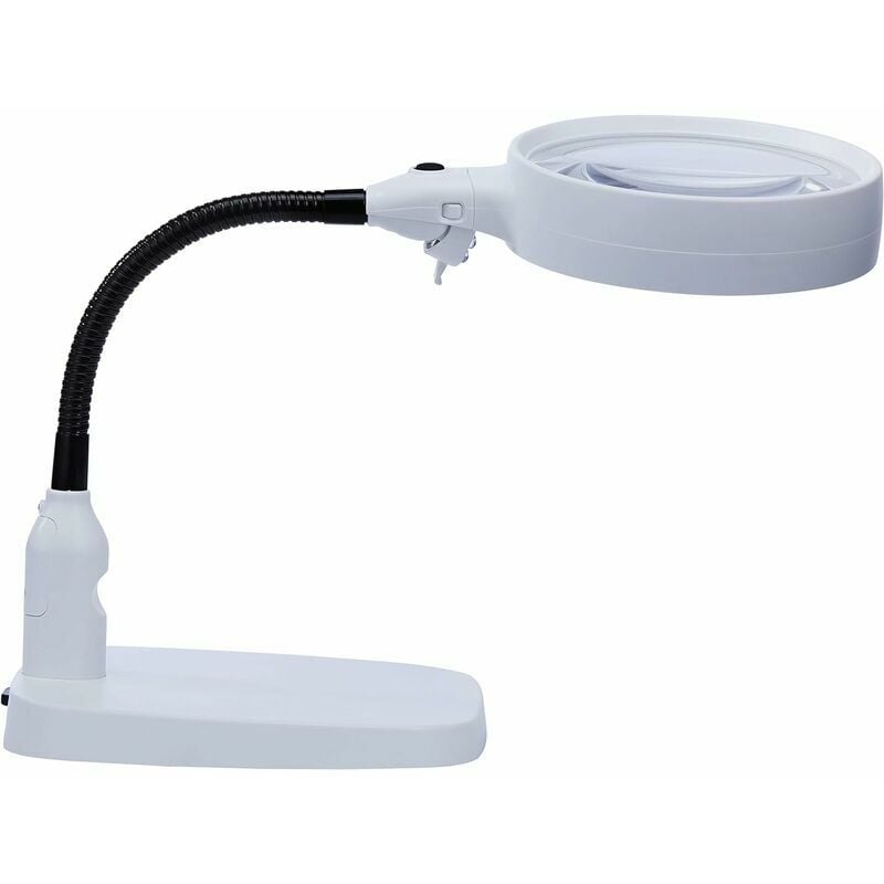 Trimec - Grande loupe 10x avec lumière et support, design pliable avec lampe loupe 6 led pour les travaux de près