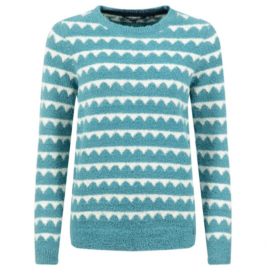 Weird Fish Tyla Cosy Knit Scalloped Jumper Powder Blue Size 10