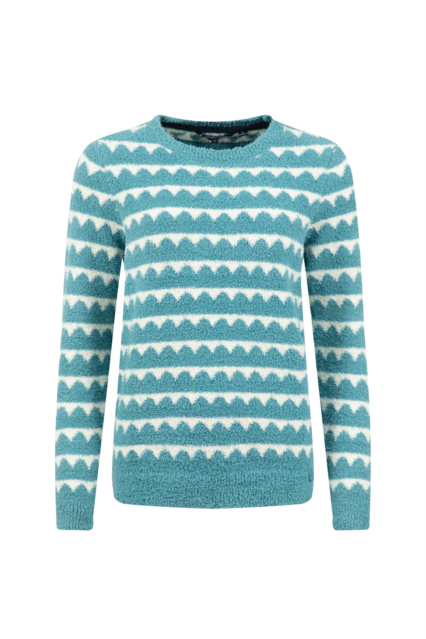 Weird Fish Tyla Cosy Knit Scalloped Jumper Powder Blue Size 10