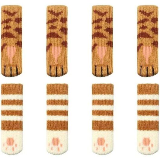 8-Piece Knitted Chair Leg Covers, Chair Leg Socks, Chair Leg Protectors, Non-Slip Furniture Covers, Chair Leg Cushions