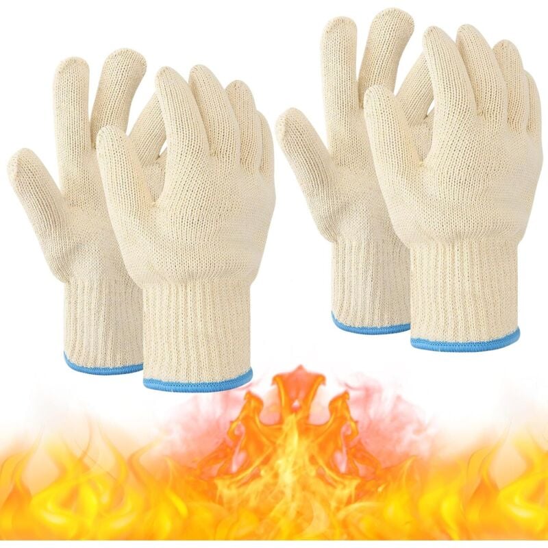 CCYKXA Anti-Scald Kitchen Glove, Oven Glove, Heat Resistant, Barbecue Glove, Indoor and Outdoor, Thick Knitted Cotton for Oven, Air Fryer, High