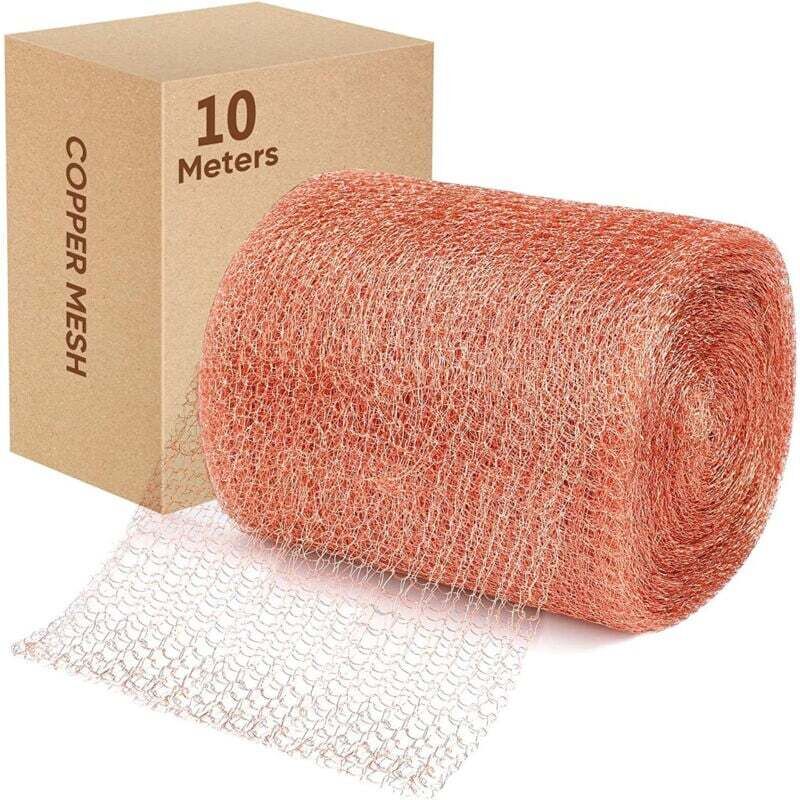 Copper mesh, 12.5 cm x 1 m, 100% pure copper mesh, rat-proof mesh to prevent slugs and snails from entering and to protect garden plant seedlings