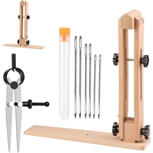 Craft Lacing Sewing Clamp Pony Horse Clamp, Leather Craft Lacing Sewing Clamp, Wooden Leather Sewing Tool Holding Clip, 9pcs Adjustable, for Holding