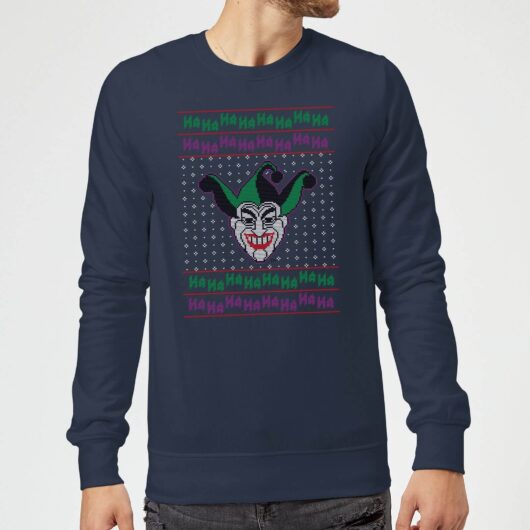 DC Joker Knit Christmas Jumper - Navy - S
