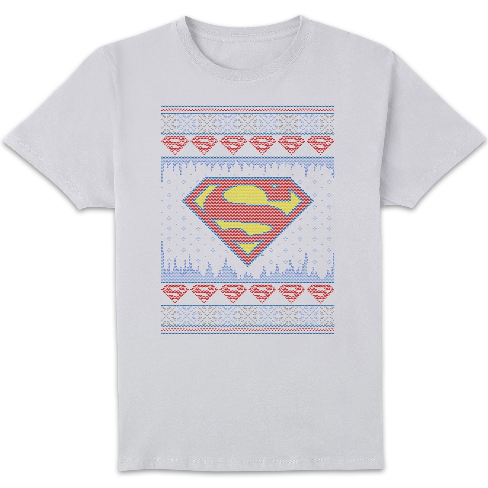 DC Supergirl Knit Men's Christmas T-Shirt - White - S