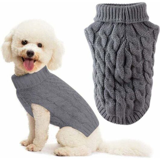 Dog Sweaters, Dog Pullover, Medium Dog Sweater, Winter Dog Sweater, Pet Coats, Cold Weather Fashion Clothing, Turtleneck Knitwear, Outwear (L)