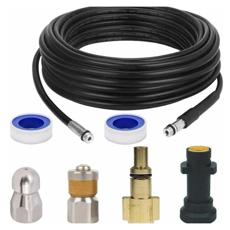 Drain Cleaning Kit - Sewer Hose for Kärcher K2, K3, K4, K5, K6, K7 and Lavor Pressure Washers - 15M - Sewer Hose Cleaning Kit