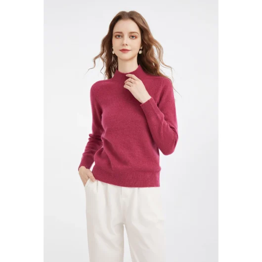First-line Ready-made Seamless 100% Wool Autumn and Winter Half-high Collar Knitted Bottoming Shirt Knit Sweater