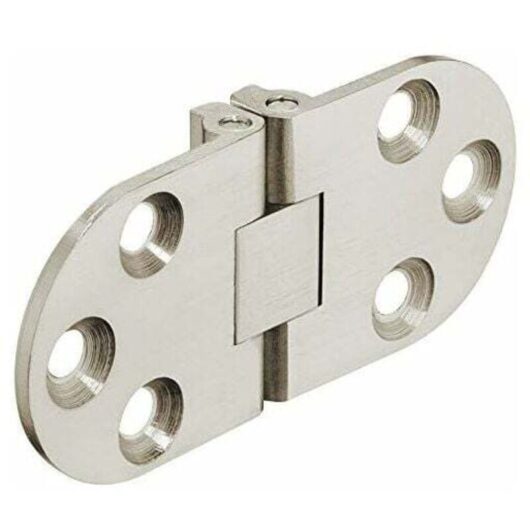 Folding Hinges - For Kitchen Tables, Sewing Machines, Office Furniture, Folding Table Tops - Flat, Invisible Metal Hinge Made of Matte Nickel-Plated