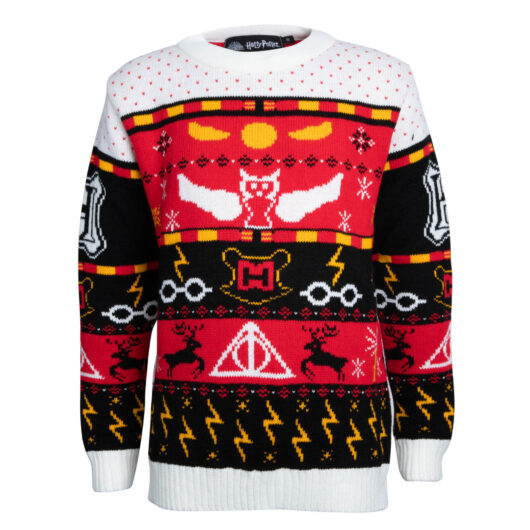Harry Potter Kids Christmas Knitted Jumper - Red - M