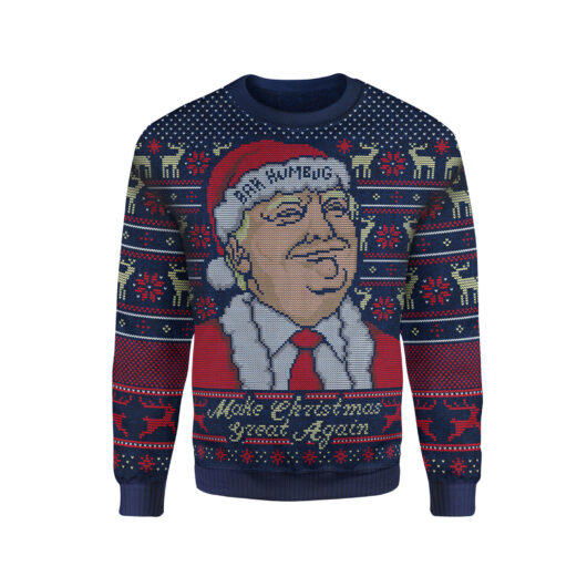 IWOOT Exclusive Donald Trump Knitted Christmas Jumper - Navy - S
