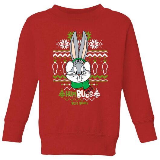 Looney Tunes Bugs Bunny Knit Kids' Christmas Jumper - Red - 3-4 Years