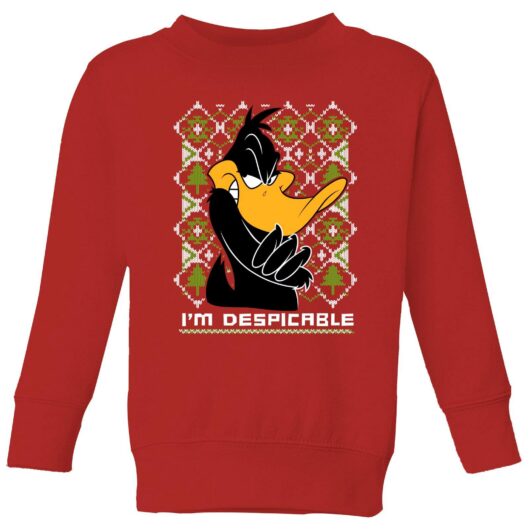 Looney Tunes Daffy Duck Knit Kids' Christmas Jumper - Red - 3-4 Years