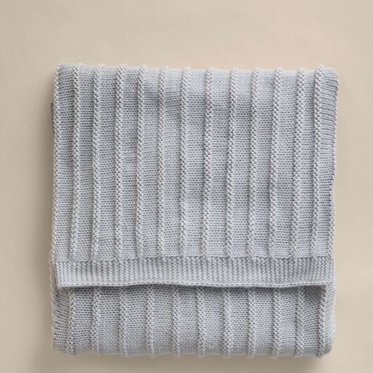 M&S Ribbed Knitted Throw Grey