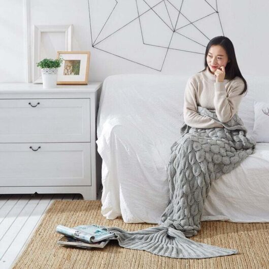 Plaid Tail Blanket, Throw Blanket, Personalized Gift Ideas 190 x 90 cm (Grey)