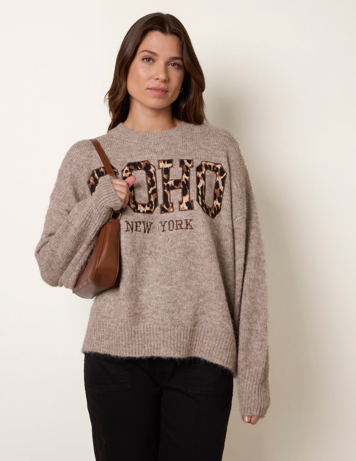 Soho New York Knitted Jumper - S/M / STONE MELANGE