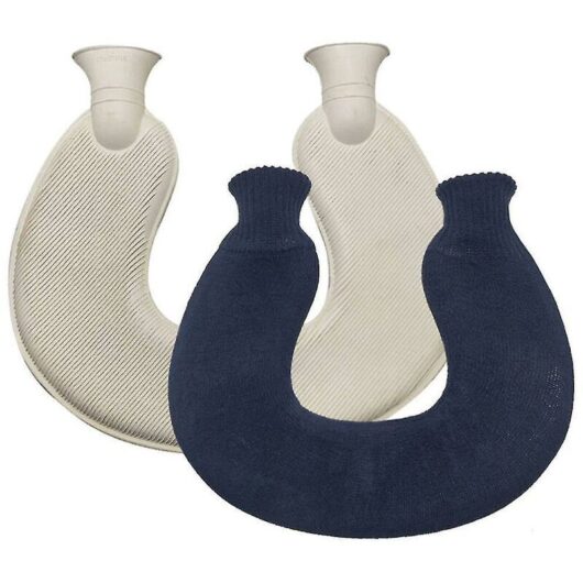 U-Shaped Hot Water Bottle for Neck and Shoulders, Rubber Water Heater
