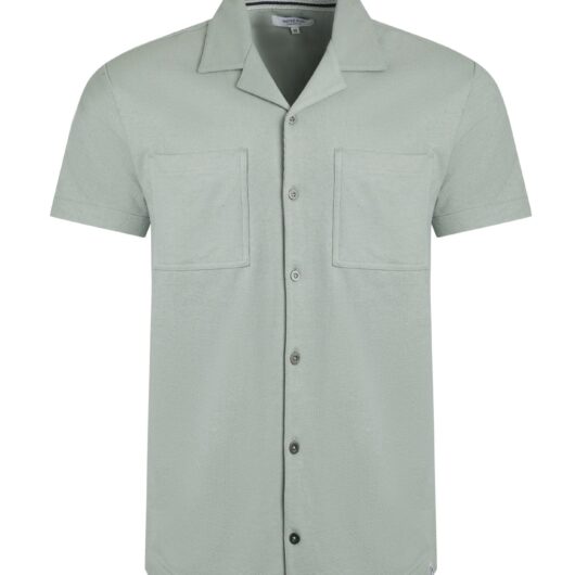 Weird Fish Wooster Crepe Knit Shirt Limestone Size S