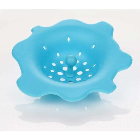 Wet and Dry Zone Shower Floor Drain Silicone Bathroom Floor Drain Hair Trap Drain Sewer Drain Sink Drain Cover Blue