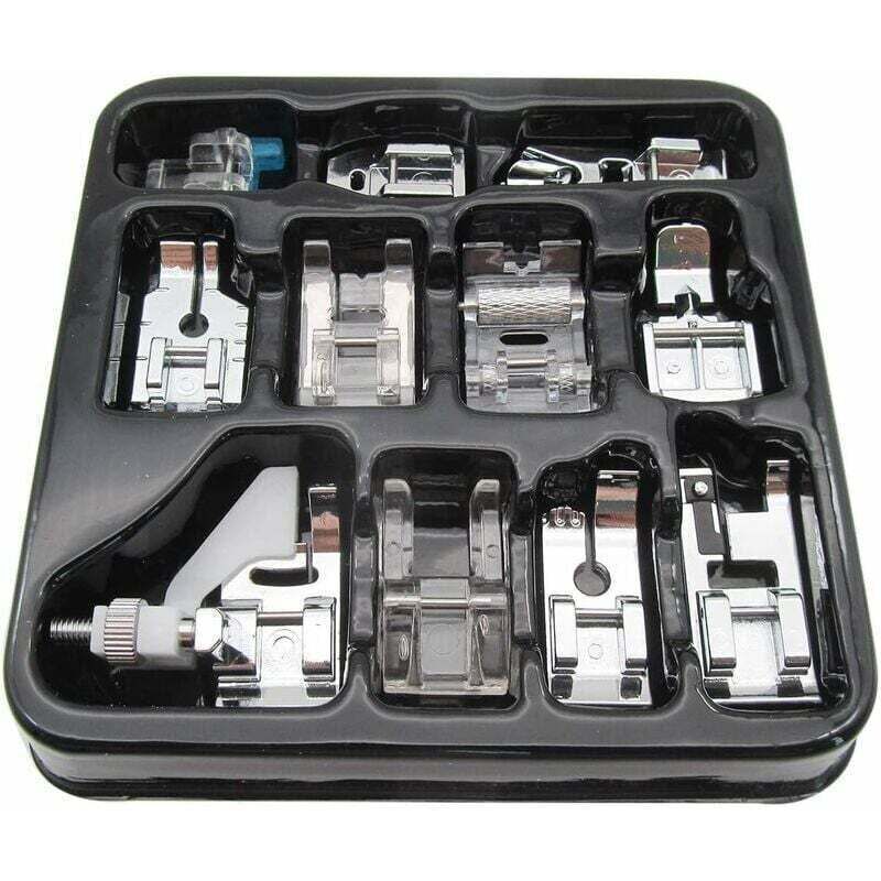 11-piece DIY presser foot set for home sewing machines, spare parts and accessories, suitable for sewing machines from Brother, Singer and Janome.