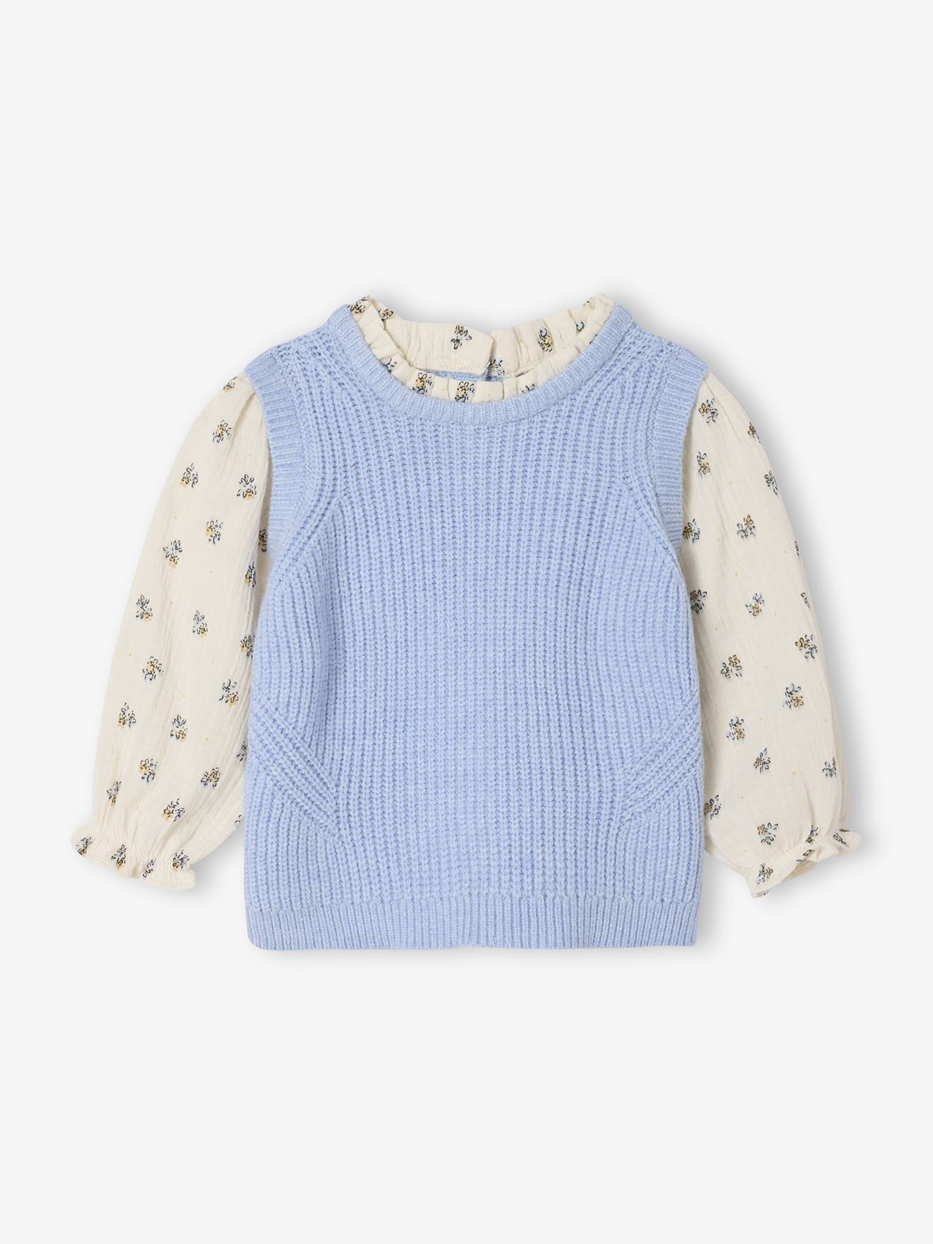 2-in-1 Jumper for Babies sky blue